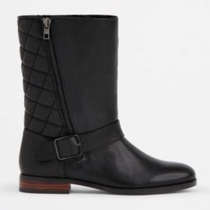 Flora Quilted Leather and Shearling Boots